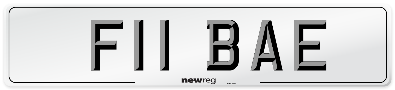 F11 BAE Number Plate from New Reg